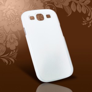 Чехол Samsung Galaxy S3 i9300 пластик белый с металлической вставкой